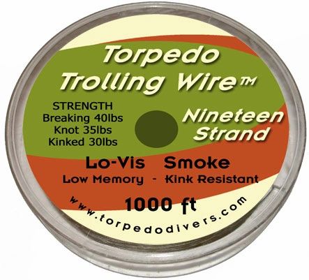 TORPEDO TROLLING WIRE 19 STRAND 1000 FT