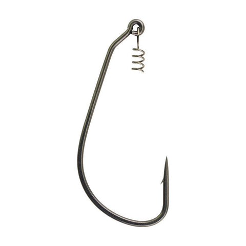 THKFISH 50pcs Offset Hooks with Barbed Shank Worm Hooks Round Bend