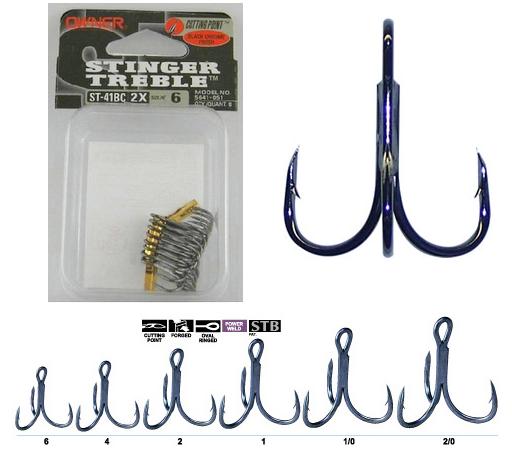 40 assorted fish hooks number 48084kmart troy michigan OWNER TREBLE HOOK ST-41 BC 2X STRONG – Grimsby Tackle