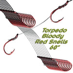 TORP BLOODY RED SNELLED HOOKS