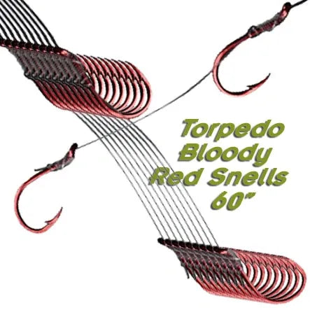 bloody fishing hook TORP BLOODY RED SNELLED HOOKS – Grimsby Tackle